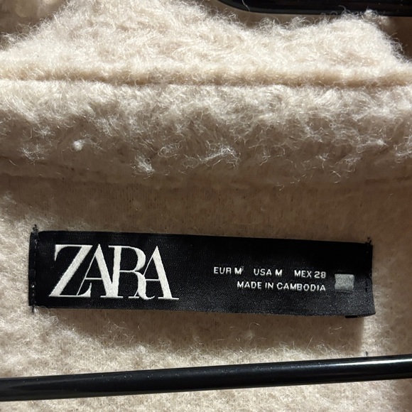 Zara Soft Cream Knitwear Teddy Jacket - Picture 2 of 3